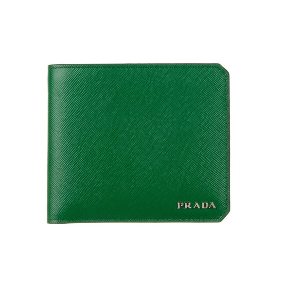 Prada Green Card Holder Saffiano Leather - Picture 1 of 6